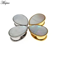 miqiao 1pair 6 16mm water drops shell ear expander stainless steel tunnels plugs gauges body jewelry piercing