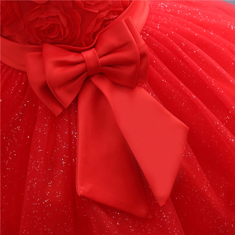 

Sweet Baby Kids Flower Girl Dress Sleeveless Ball Gown Children O Neck Princess Pageant TZ016