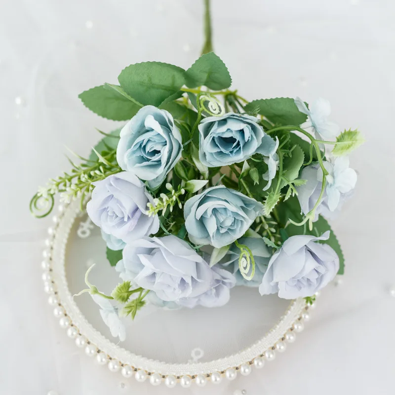 

10 Small Roses Artificial Flowers Home Decoration Furnishings Wedding Decoration