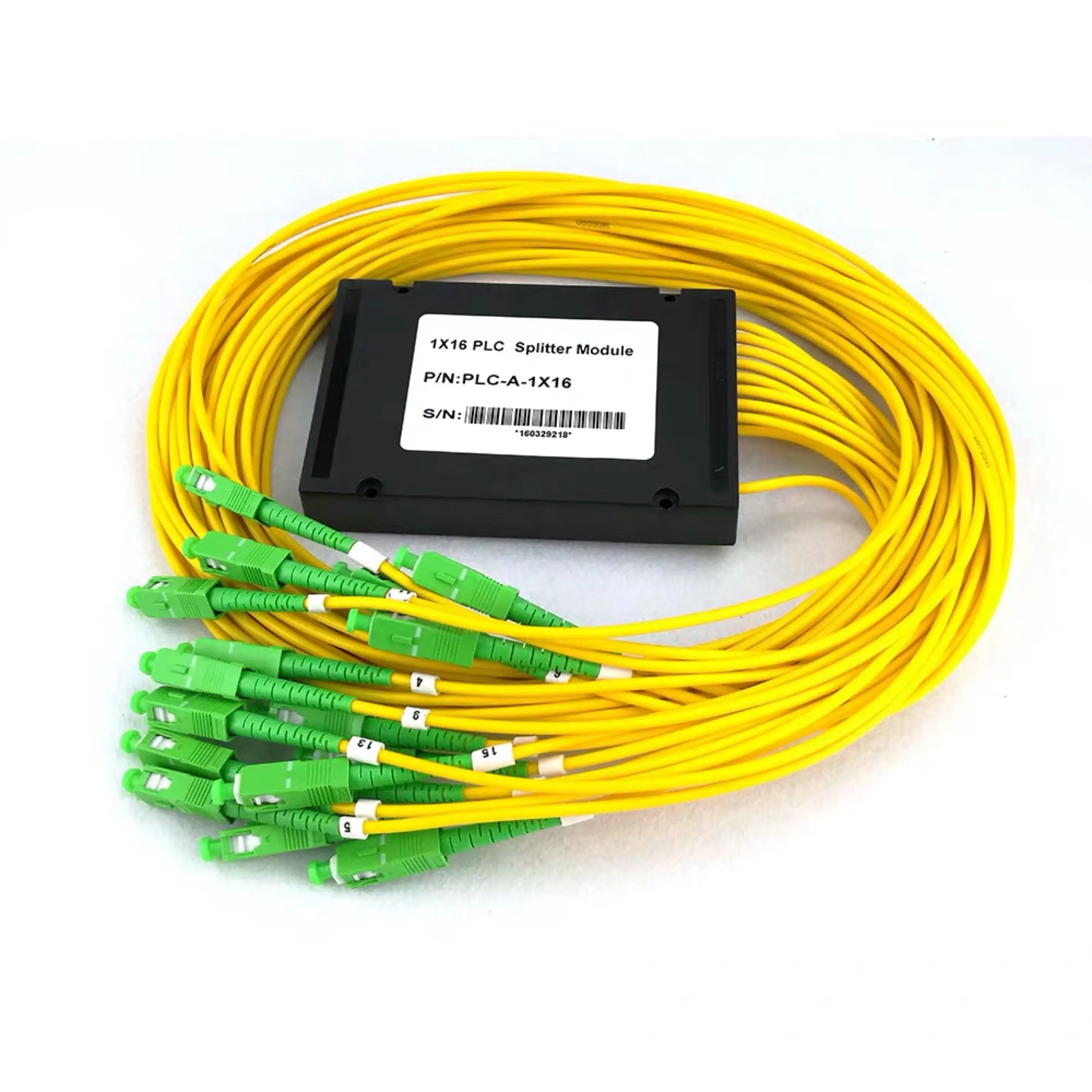 

SC /APC 1x16 3.0MM PLC optical splitter SC /APC 1x16 PLC Fiber optical splitter single mode