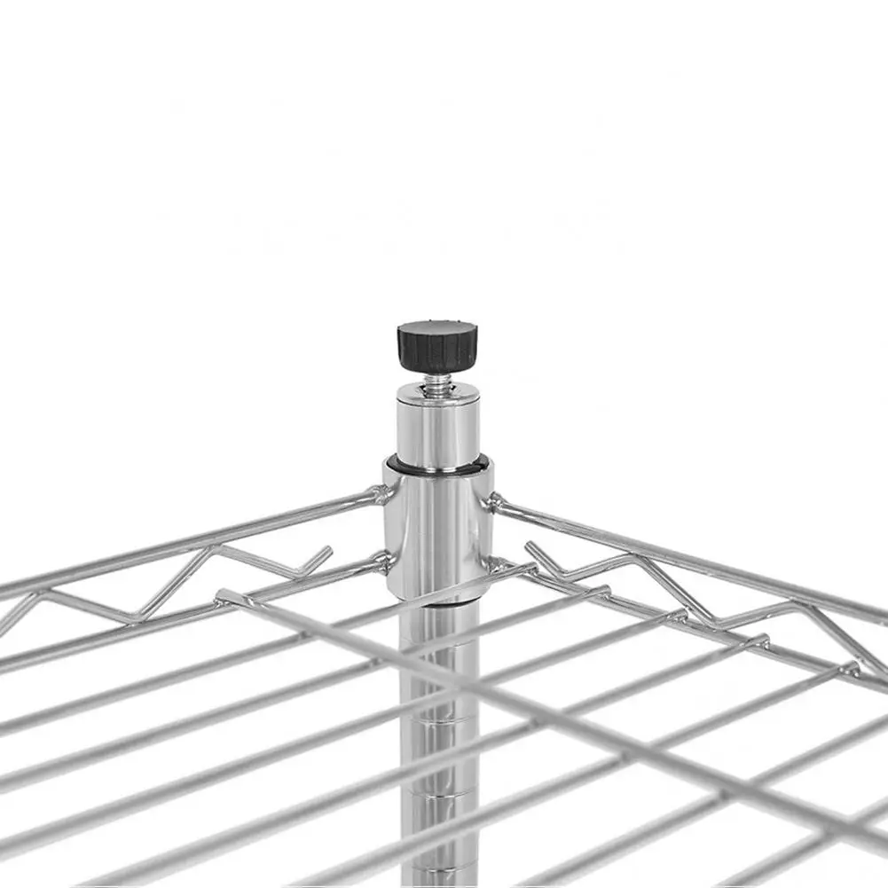 

5-Layer Chrome Plated Iron Storage Rack Holder Vegetable Fruit Kitchen Organizer Home Floor Rack with Wheels Mobile Shelf