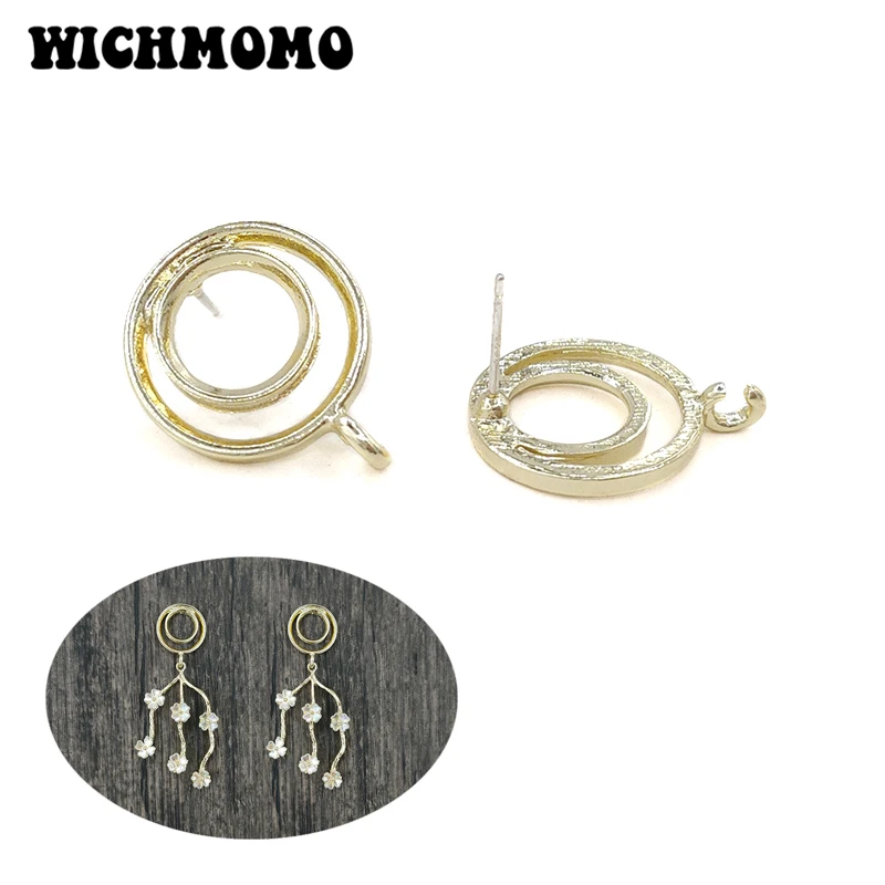 

2021 New 21mm 10pieces High Quality Zinc Alloy Double Rounds Earring Base Connectors for DIY Earring Making Jewelry Accessories