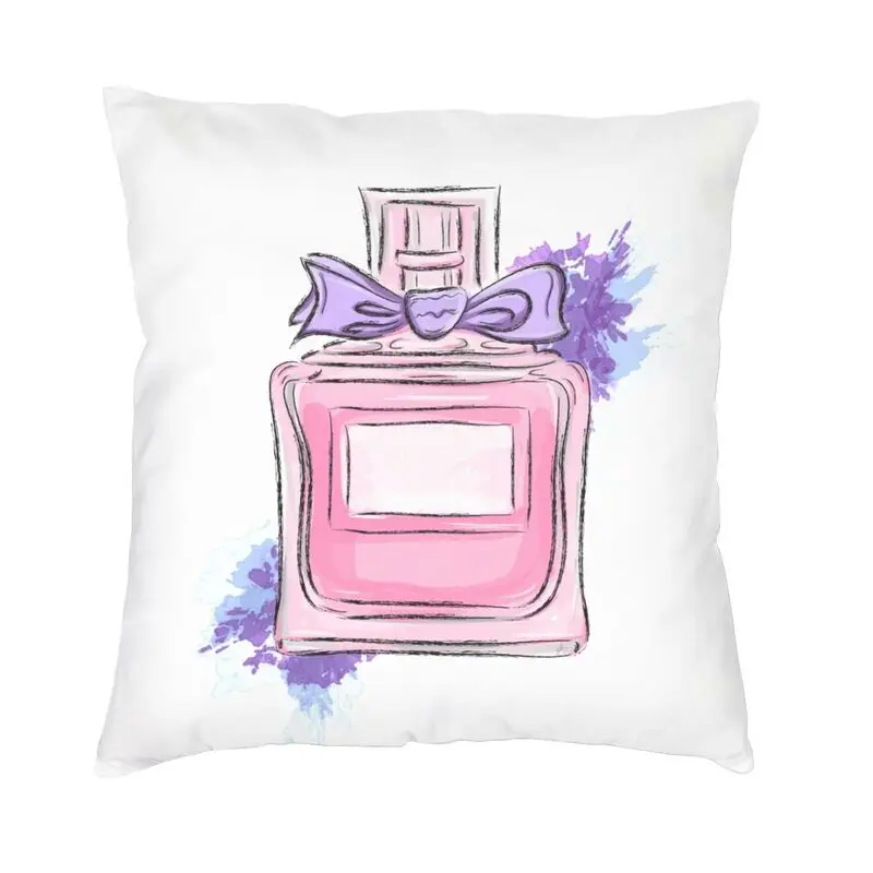 

The Pretty Perfume Bottle Cushion Cover 50x50cm Pink Girly Scents Velvet Cute Pillow Case Home Decor Pillowcase