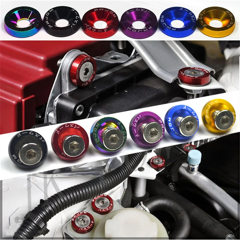 10 шт. M6 JDM автомобильные модифицированные магнитные винты для крыла омывателя