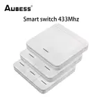 Aubess 433 МГц 12 В постоянного тока беспроводной 123 кнопочный переключатель для детской розетки настенная кнопка управления лампой