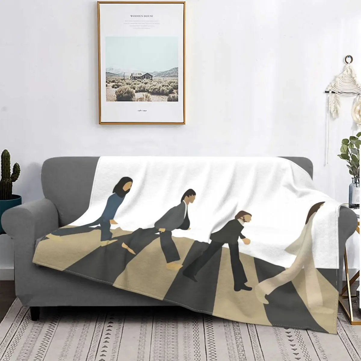 

Abbey Road-Manta a cuadros para cama, manta con capucha de 90, toalla de playa de lujo