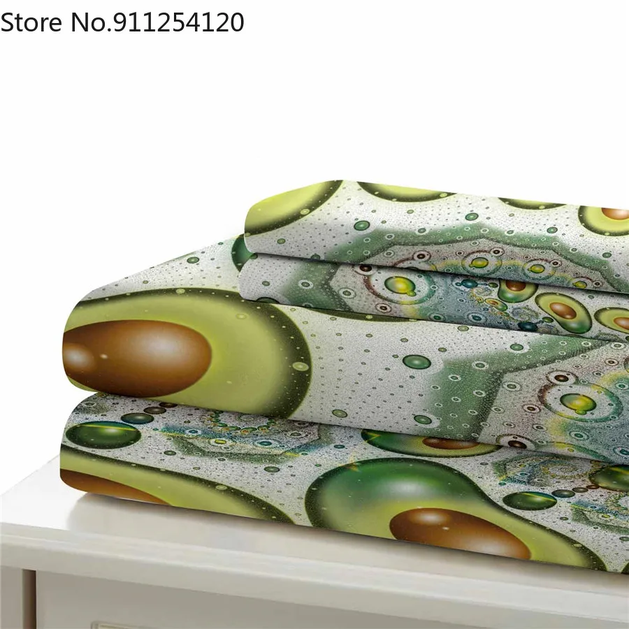 Комплект постельного белья с рисунком авокадо пододеяльник покрывало для