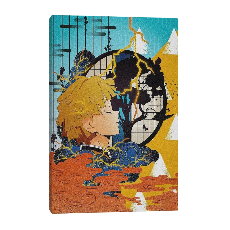 

Zenitsu Agatsuma Kimetsu no Yaiba anime Wall Art Canvas Decoration poster prints for living room Home bedroom decor Painting