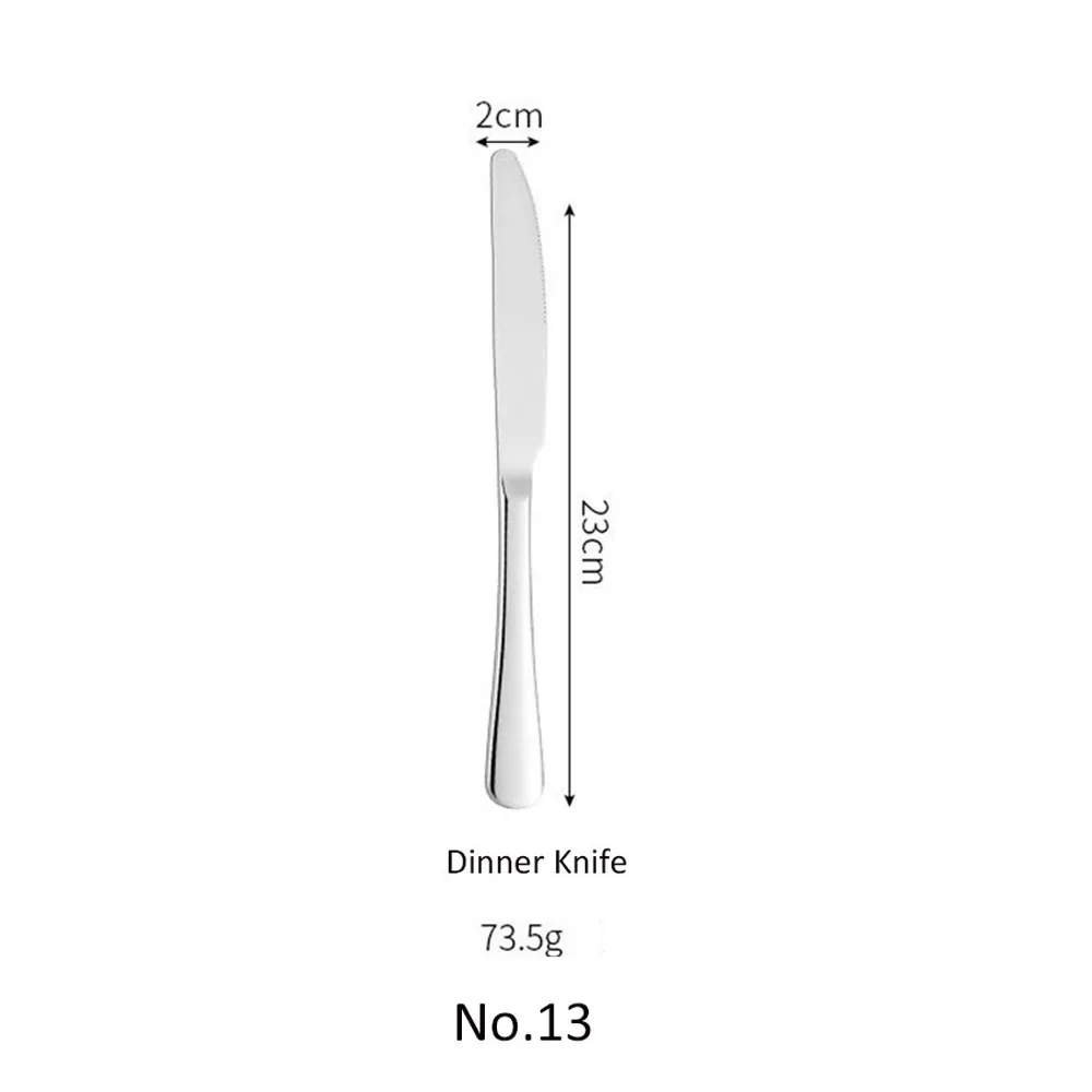 NO.13 Dinner Knife Столовые приборы набор столовых приборов класса люкс из нержавеющей стали столовая вилка и нож столовая ложка столовая посуда набор услуг западные столовые инструменты 1 шт - Цвет: NO.13 Dinner Knife