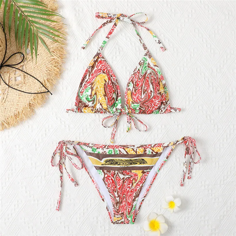 

D6030 Bikini Set Sexy Swimming Bathing Suit for Women Women's Tankini Women's Swimsuit 2020 Push Up Bath Thong Female