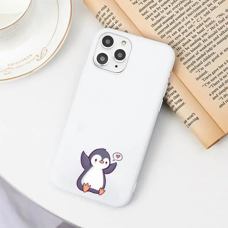 

penguin cute animal cartoon Phone Case Candy Color for iPhone 6 7 8 11 12 s mini pro X XS XR MAX Plus