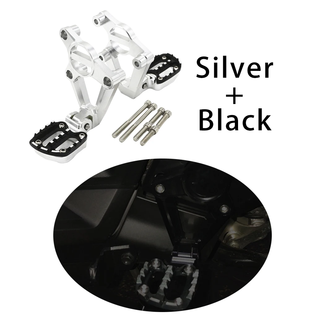 

New Silver Motorcycles Footrest Foot Pegs For Honda XADV750 2017 Accessory