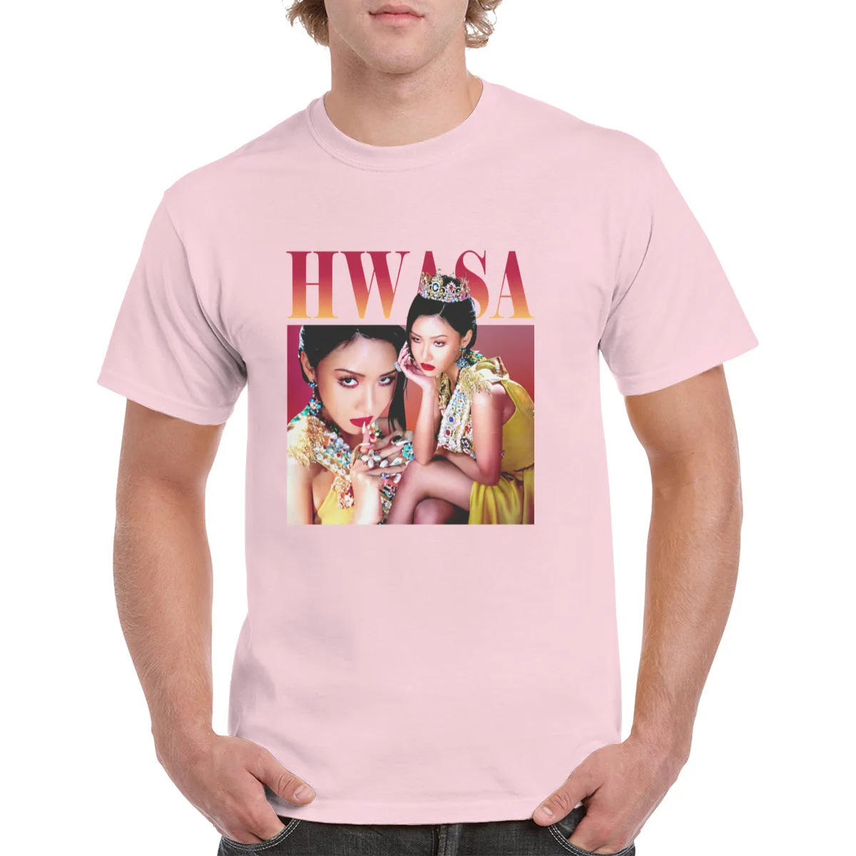 

100% Cotton Pink Hwasa Tops t shirt Unisex Kpop Hwasa 90'S Retro Graphics T-Shirts Mamamoo Moonbyul Female/Man