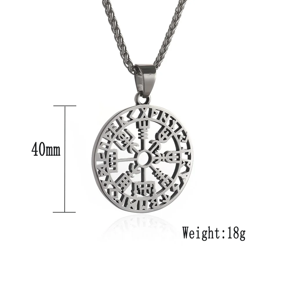 Винтажная полая дизайнерская подвеска викингов Vegvisir ожерелье компас в