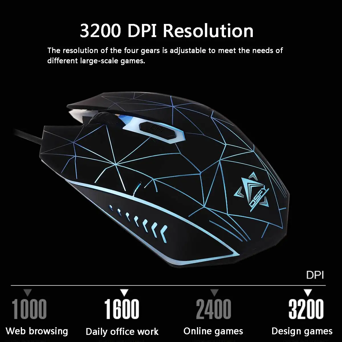 

LEORY Gaming Mouse Mechanical Home Headset Backlight Ergonomic Keyboard Set USB Wired Pad Computer Desktop Waterproof Accessorie