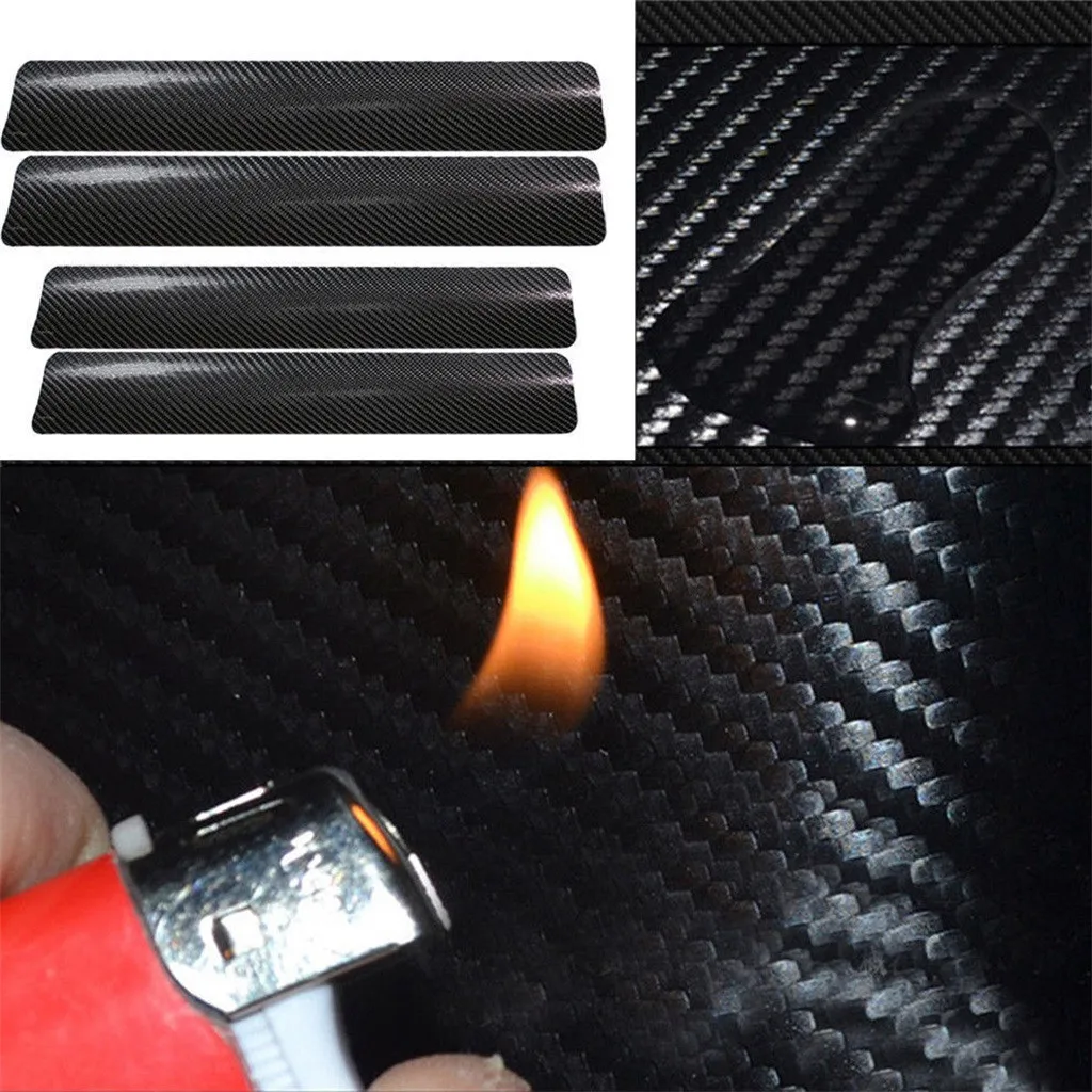 4pcs Carbon fiber Door Sill Scuff Car Plate Stickers For Peugeot 301 308 308S 408 2008 3008 4008 5008 Accessories - купить по