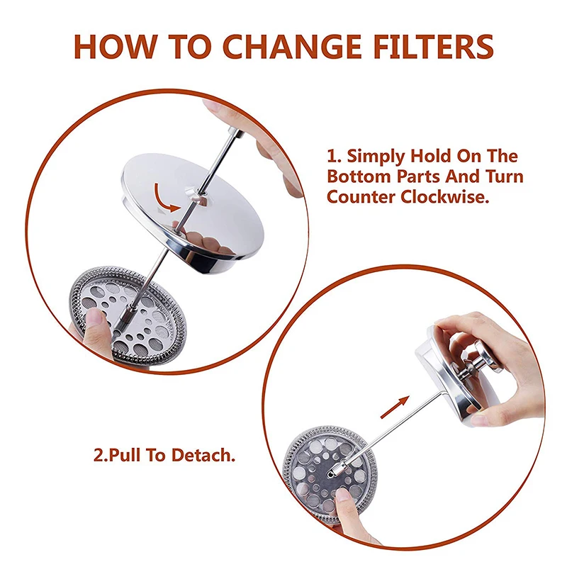 Фильтры многоразовые из нержавеющей стали для кофеварки Френч-пресс