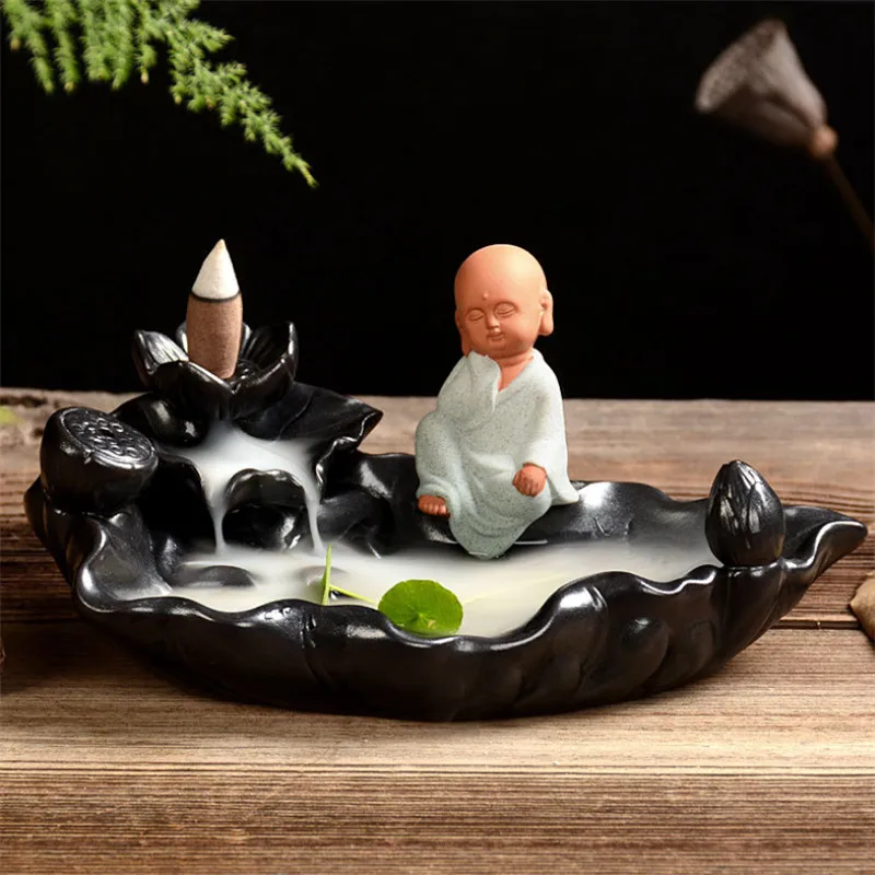 Керамический Лотос курильница с обратным потоком кадиловая держатель для