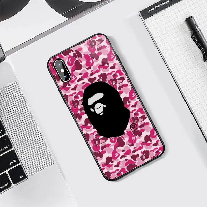 

Japan bape fashion luxury brand Phone Case for iPhone Samsung Note S A 6 7 8 9 10 20 51 11 12 Pro XS MAX S Plus X XR Ultra