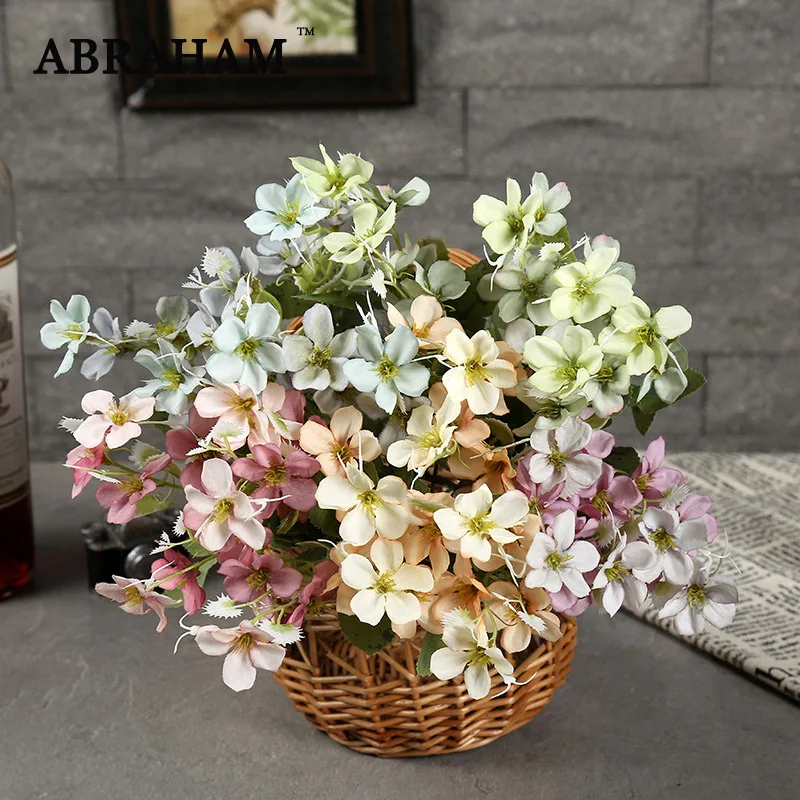 

33cm 6 Fork Artificial Daisy Flowers Silk Flower Wedding Bouquet Fake chrysanthemum Rural Daisies Branch For Autumn Home Decor