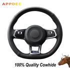 Чехол APPDEE из натуральной кожи черного цвета для Volkswagen Golf 7 GTI Golf R MK7 VW Polo GTI Scirocco 2015 чехол рулевого колеса автомобиля