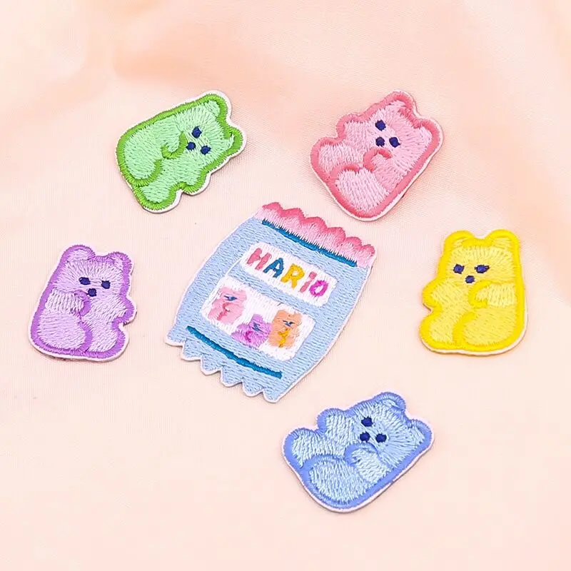 6 pcs Bentoy Milkjoy 6 шт. вышитые наклейки для ноутбука сумка кофр для одежды милый медведь пост стикер милые девушки DIY подарок стикер s - Цвет: 6 pcs