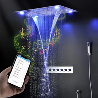 led rain mist waterfall shower head 600x800mm thermostatic high flow shower system
