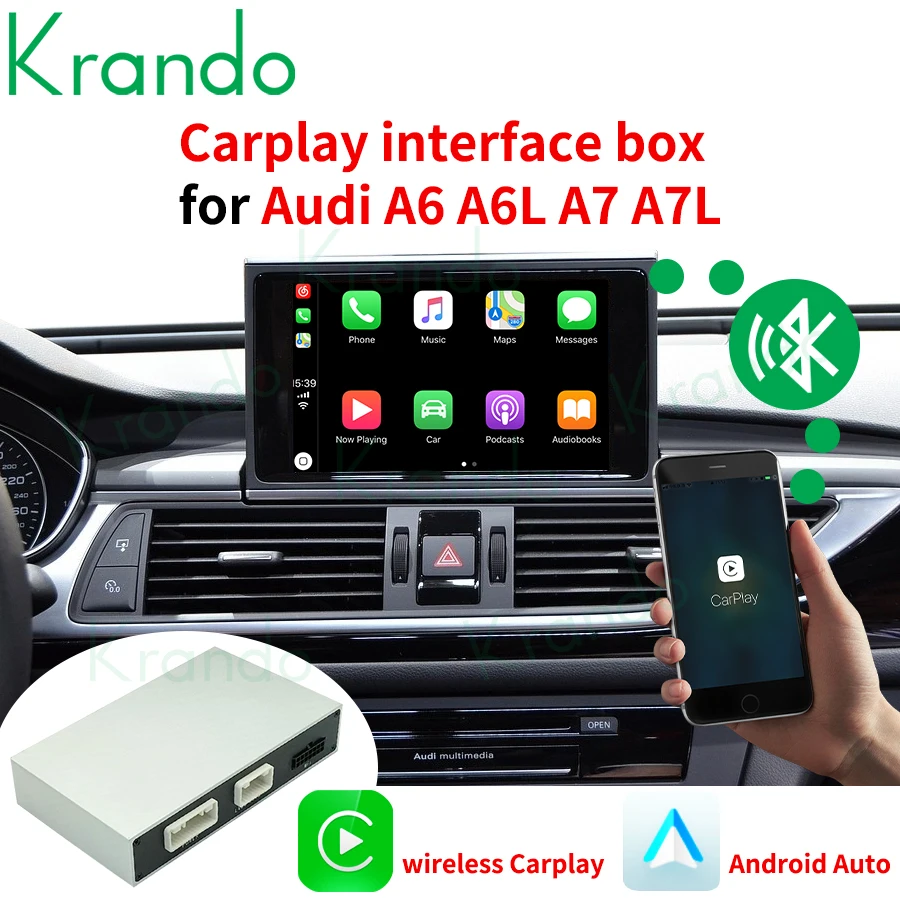 Krando беспроводной блок автоматического интерфейса Apple CarPlay Android для Audi A6 A6L A7 A7L