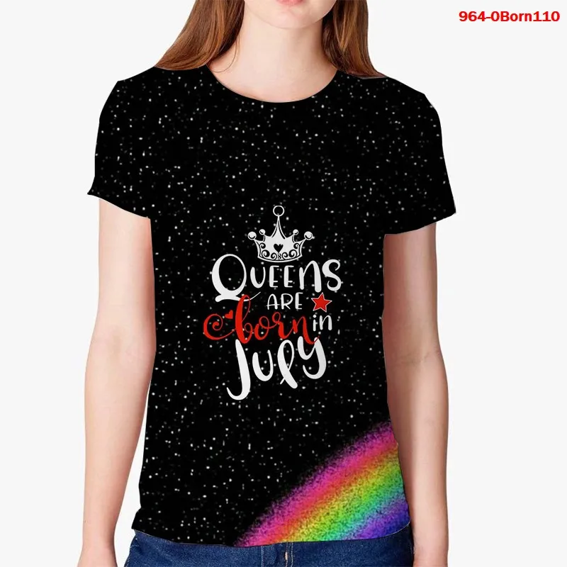

Funny T Shirt Queen Are Born In March Printed Women Short Sleeve Harajuku Ulzzang Tumblr T Shirt Fashion 3d Tops Graphic Tee