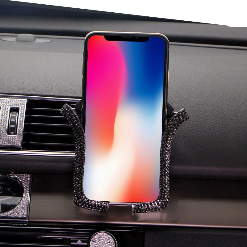 Черный Автомобильный Стразы с креплением на вентиляционное отверстие коробка