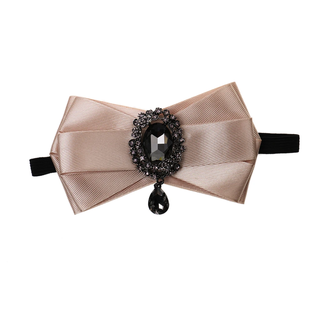 

5 Color Mens Classic Bowtie Wedding Party Prom Fancy Costume Oval Crystal Necktie Bow Tie HOT Sale