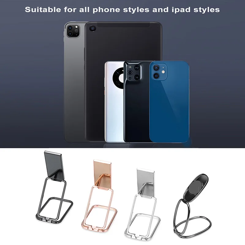 

NEW Rectangle/oval Styles Phone Mount Stand Foldable Adjustable Mobile Phone Stand 360 Rotation Adhesive Finger Ring Holder