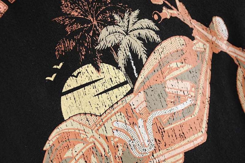 AYUALIN summer black t shirt for women cartoon print o-neck boho Tees short sleeve top casual beach wear Gypsy Knitted camis tee | Женская