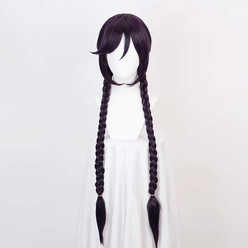 Danganronpa Touko Fukawa Toko Dark Purple Long Braids Wig Cosplay Costume Dangan Ronpa Heat Resistant Synthetic Hair + Wig Cap