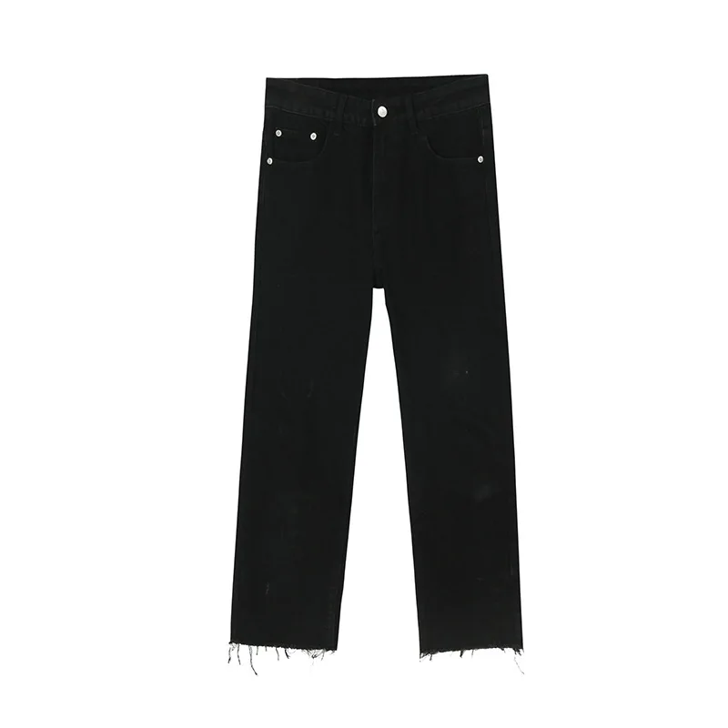 

MTL | Korean version black rough jeans casual slim fit small leg Capris pencil pants men's wear