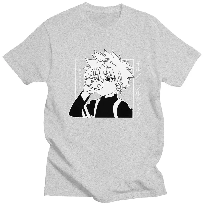 

2021 Fashion T-Shirt Tops Kawaii Hunter X Hunter T-Shirt Killua Zoldyck T-Shirt Soft Anime Manga T-Shirt Clothes Fast Shipping