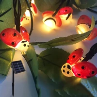 new outdoor solar powered string lights waterproof fairy lights ladybug shaped decorative lighting for holiday home garden party