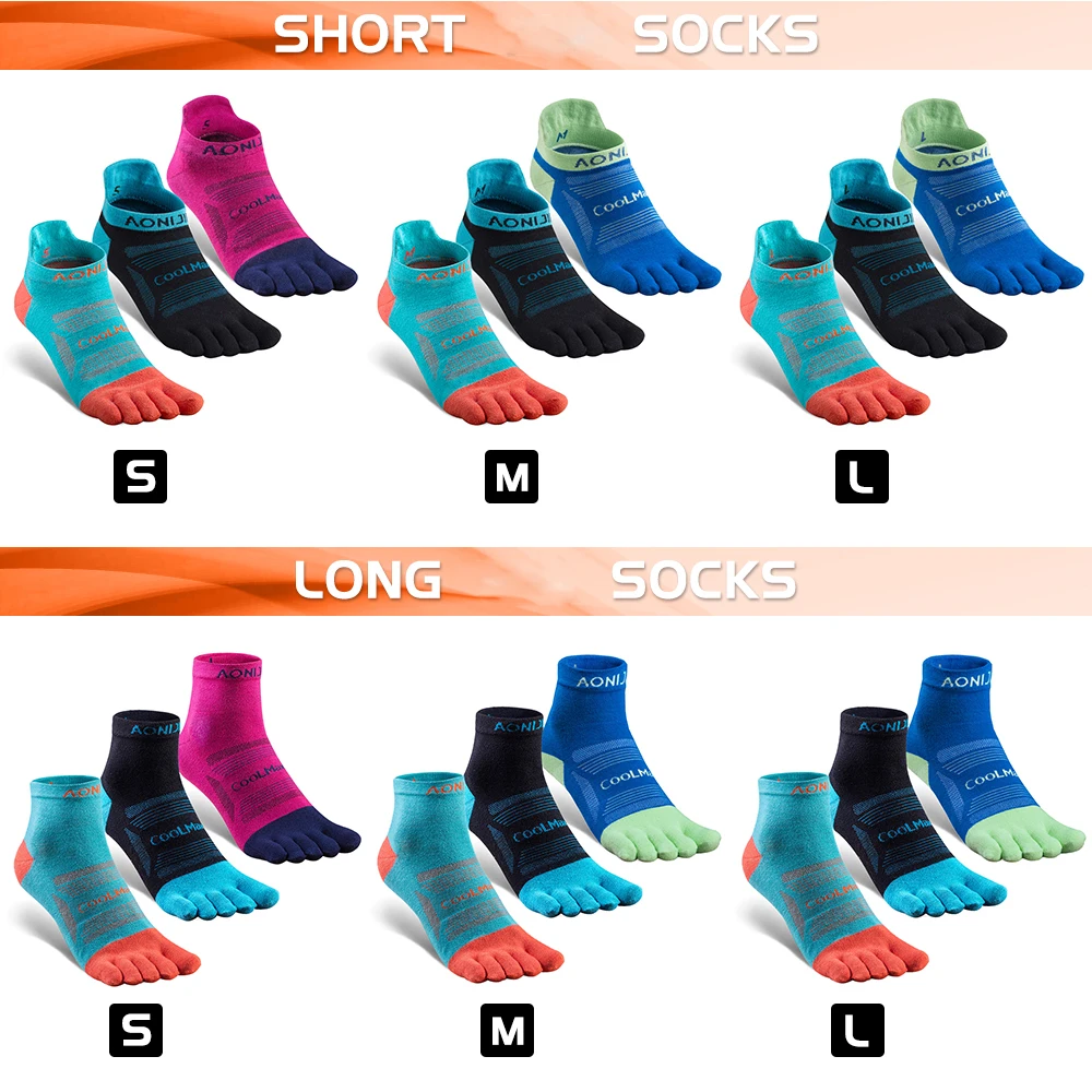 

3 Pairs Sports Toe Socks Anti-skid Fitness Athletic Five Toe Socks Outdoor Breathable Running Cycling Hiking Socks for Women Men