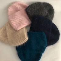 casual new winter hat solid rabbit fur beanies hats for women spring fashion wool warm skullies beanies hats caps for men women