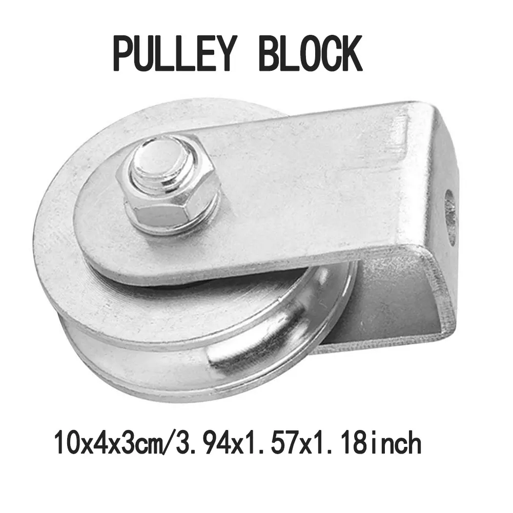 

Single Pulley Block 0.3 Tons 660lbs Stainless Steel Pulley Roller Bearing Silent Detachable Heavy Duty Grooved Wheel Loading