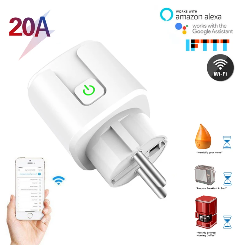 

Розетка Беспроводная с голосовым управлением, 20 А, Wi-Fi, Bluetooth