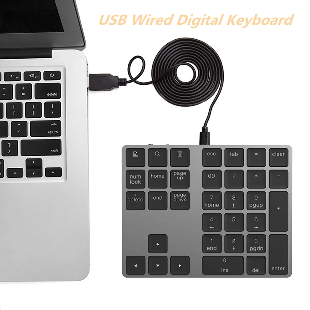 

34 Keys Wired Mechanical Numeric Keypad Scissor-Switch Mini Digital Numpad for iMac/Mac Pro/MacBook/MacBook Air/Pro Laptop PC