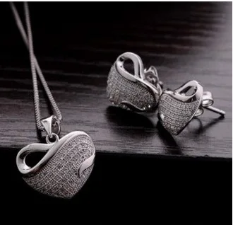 RNAFASHION ювелирные изделия в форме сердца ожерелья и подвески серьги-гвоздики