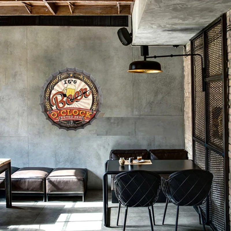 Часы настенные кварцевые в стиле ретро тихие современном металлические железные