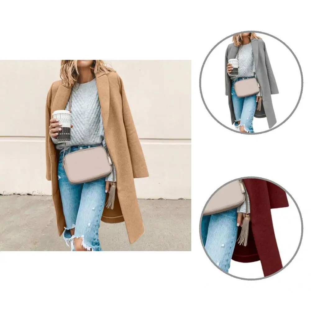 

Popular Windproof Long Sleeve Woolen Jacket Coat Loose Casual Double-Sided Woolen Jacket Coat for Office Elegant Coat