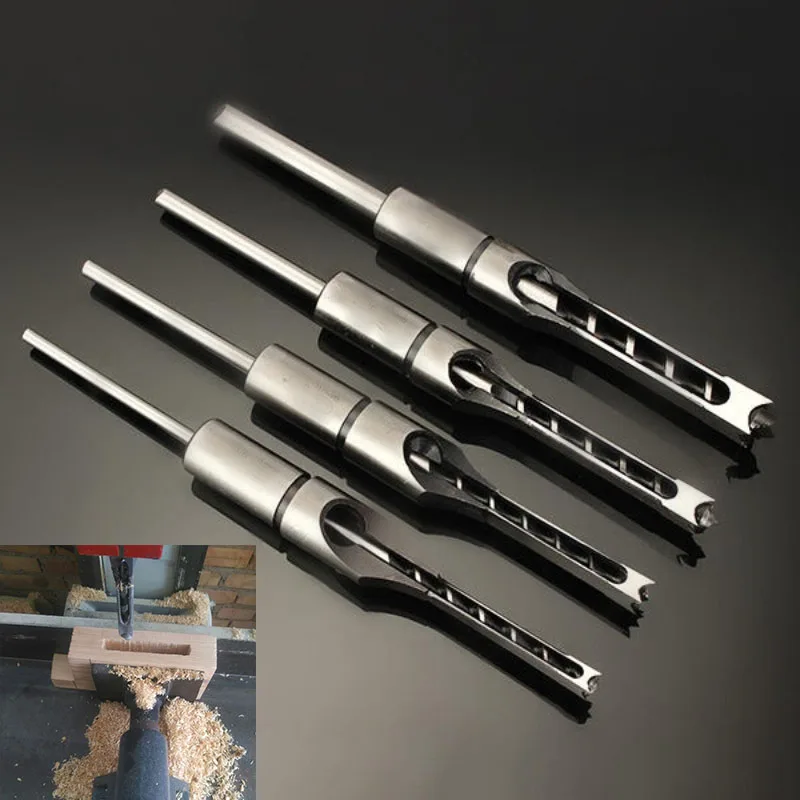 HSS Twist Drill Bits Woodworking Drill Tools Kit Set Square Auger Mortising Chisel Drill Set Square Hole Extended Saw 6.0mm~16mm