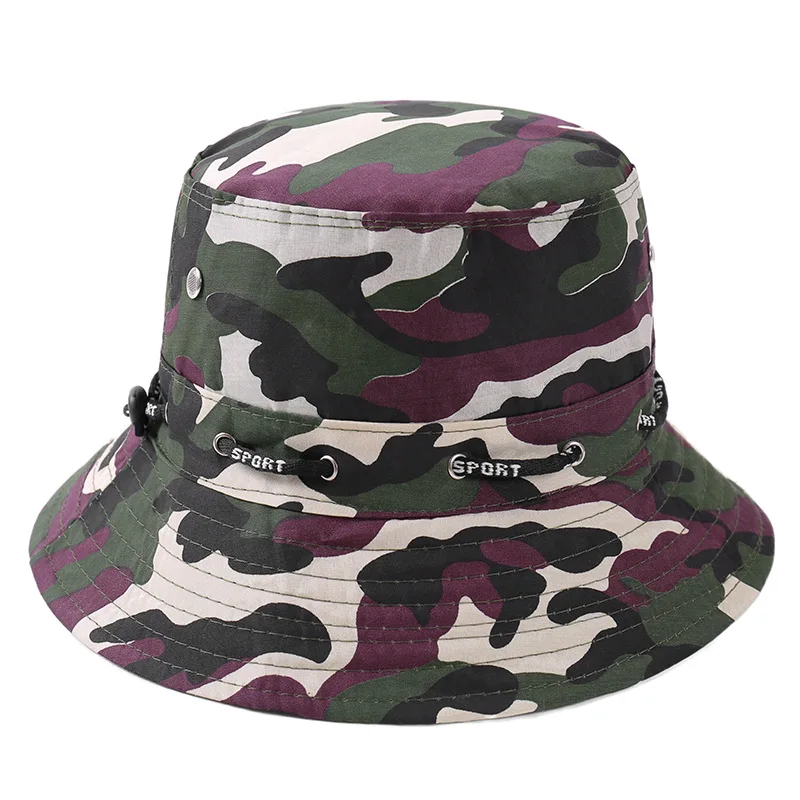 

Fisherman hat solid color breathable and fashionable camouflage sunbath hat sun protection in spring and summer double-sided hat