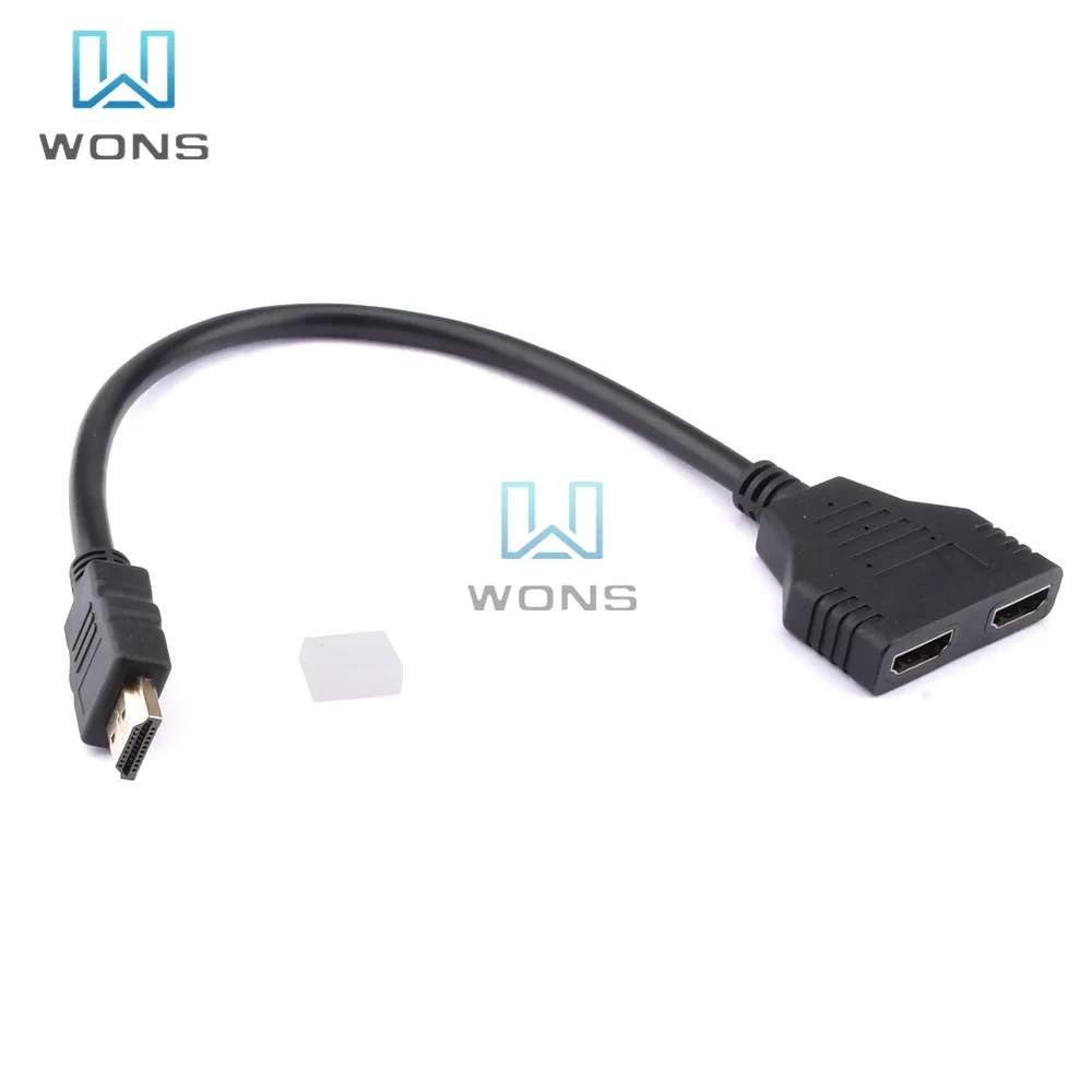 1PC HD-MI Compatible 2 Dual Port Y Splitter HD 1080P V1.4 Male To Double Female Adapter Cable 1 In Out Converter Connect | Обустройство