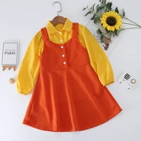 autumn toddler girls clothes sets long sleeve solid shirt tops suspender dress kids outfitssuit fahion girl casual clothing 1 6y