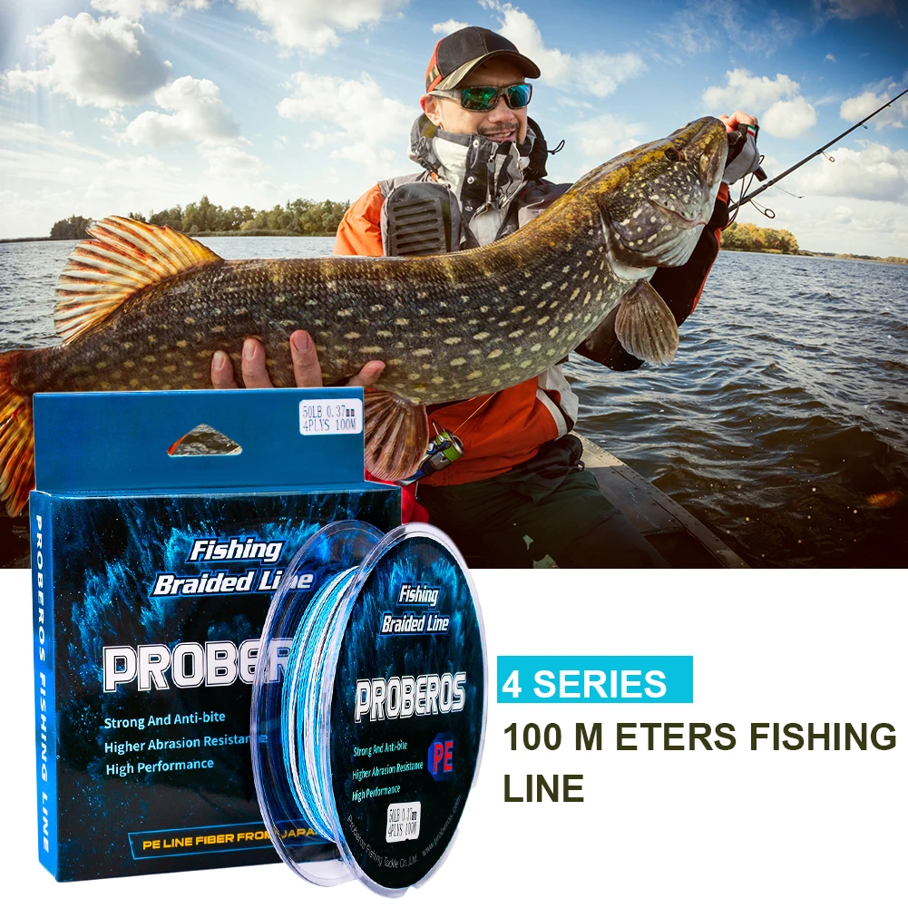 

10LB-100LB 4-Braided PE Fishing Line Super Strong Abrasion Resistant Fishing Wire Multifilamen Lake Sea Fishing Accessories
